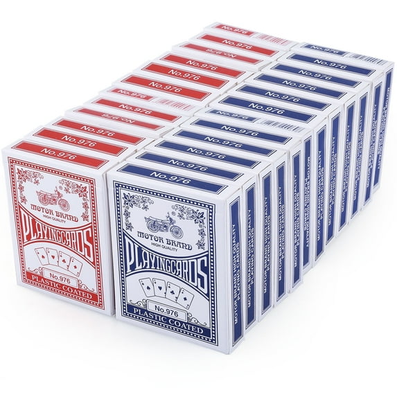 LotFancy Playing Cards, Poker Size Standard Index, 24 Desks(12 Blue and 12 Red)