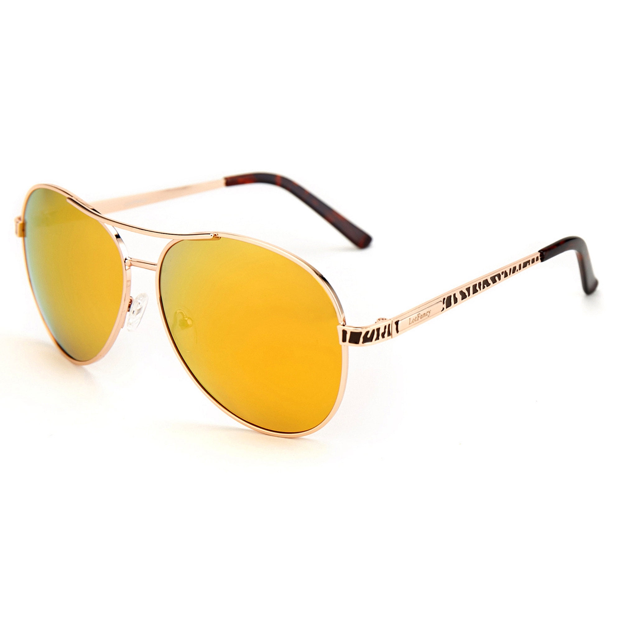 Top Gun Polarized Aviator Rivet Sunglasses Gold