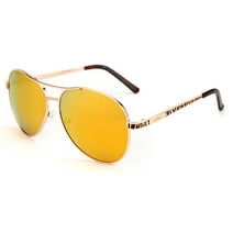 LotFancy Polarized Aviator Sunglasses for Women, Revo Gold Mirrored, UV400 Protection