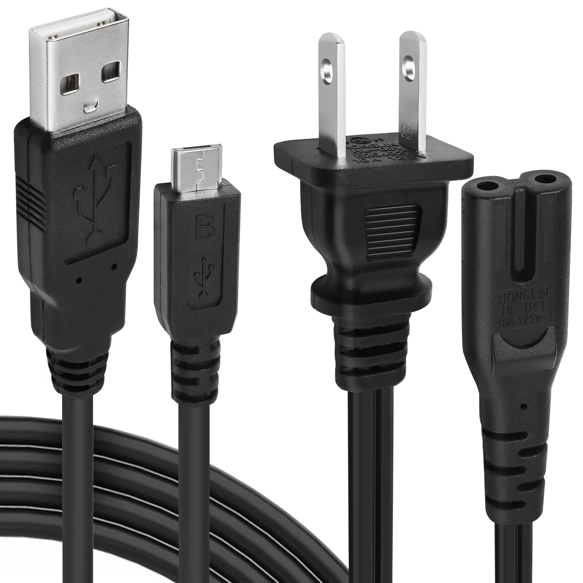 Cable de alimentación de CA compatible con Sony PS5/PS4/PS4 Slim/PS3 Slim y  Super Slim, Xbox Series S/Xbox Series X, Xbox One S/Xbox One X