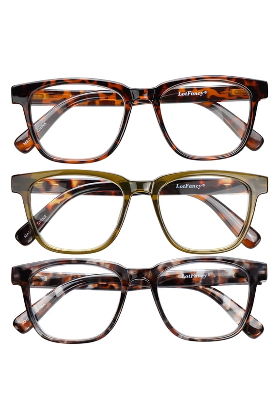Reading Glasses Blue Light Blocking, Spring Hinge Reader for Women Men, +4.0, 3 Pack