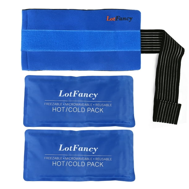 LotFancy Reusable Gel Ice Pack Wrap, 2 Cold Packs with Elastic Strap