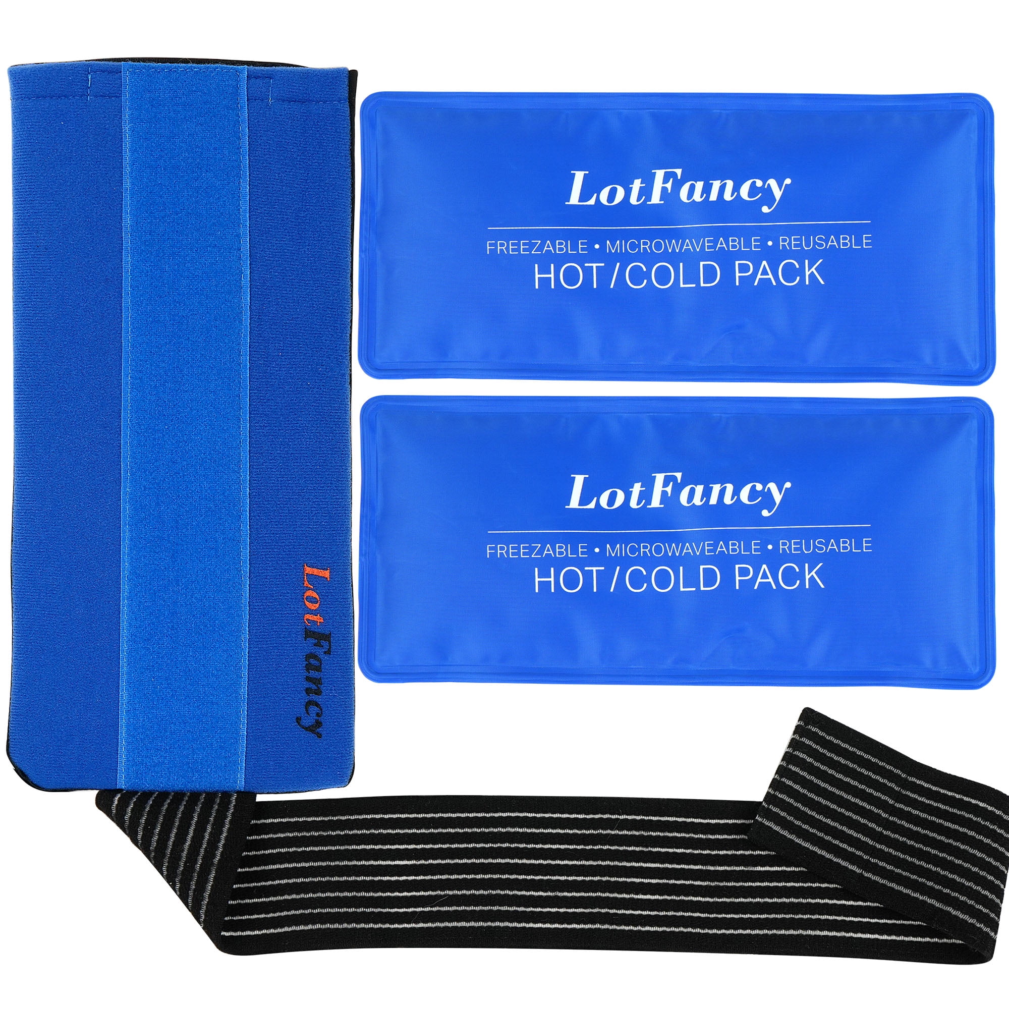 LotFancy Reusable Gel Ice Pack Wrap, 2 Cold Packs with Elastic Strap for  Hot Cold Therapy