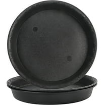LotFancy 3 Pcs 10 in Plastic Plant Saucers, Black