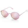 thumbnail image 1 of LotFancy Round Mirrored Sunglasses for Kids, Hippie Steampunk Eyewear with Case,Pink, 1 of 7