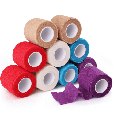 LotFancy Self Adhesive Bandage Wrap, 2" x 5 Yards, Breathable Sports Tape, First Aid Medical Tape