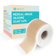 MEDLOT Silicone Scar Sheets, 1.5" x 156" Roll, Reusable Silicone Scar Strips for Scar Treatment