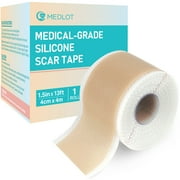 LotFancy Silicone Scar Sheets, 1.5" x 156" Roll, Reusable Silicone Scar Strips for Scar Treatment