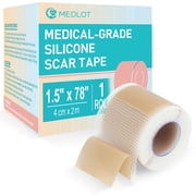 MEDLOT Silicone Scar Tape, Silicone Scar Sheets for Scar Treatment, Reusable, 1.5 x 78 Roll