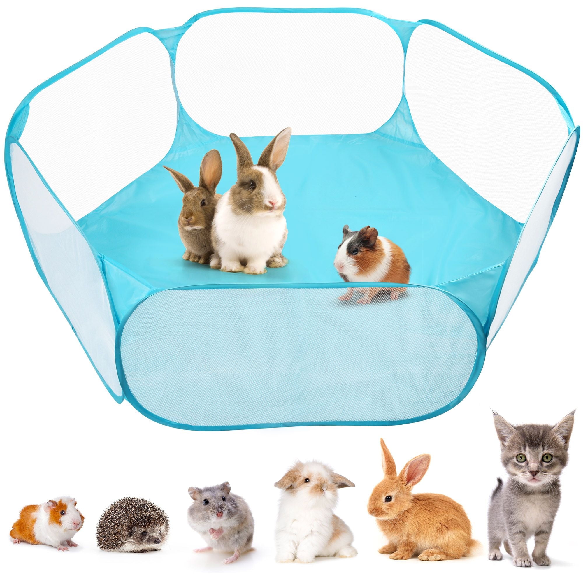 LOTFANCY Prime Pets Play Pen for Small Pets, Dog Cat Playpen for Puppy, Small Animals Tent Cage