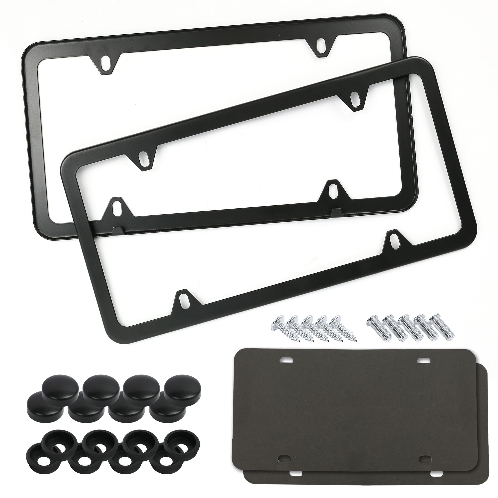 LotFancy Stainless Steel License Plate Frames, 2Pcs Car License Plate