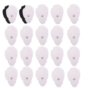 LotFancy TENS Unit Pads, 22Pcs 1.8"x3" Snap Electrodes, Reusable TENS Replacement Pads