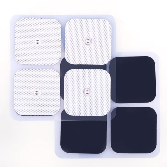 LotFancy TENS Unit Replacement Pads, 40 Pcs 2x2 Snap Electrodes Pads, Reusable, 3.5mm Snap Connector