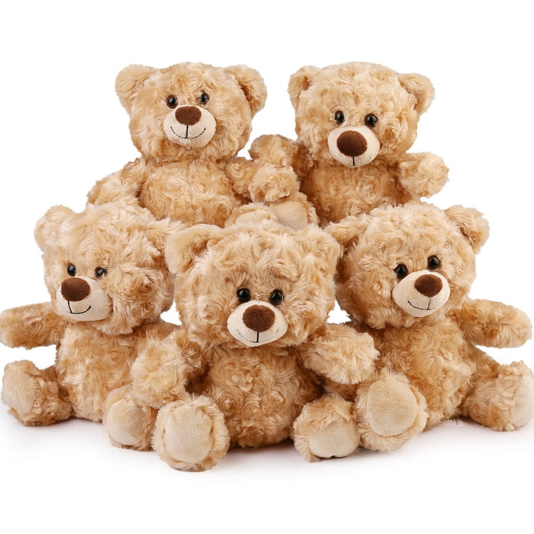 LotFancy Teddy Bear Stuffed Animal, 5 Pack 10 in Bulk Teddy Bear Plush Toy  Gift for Kids, Girls, Brown