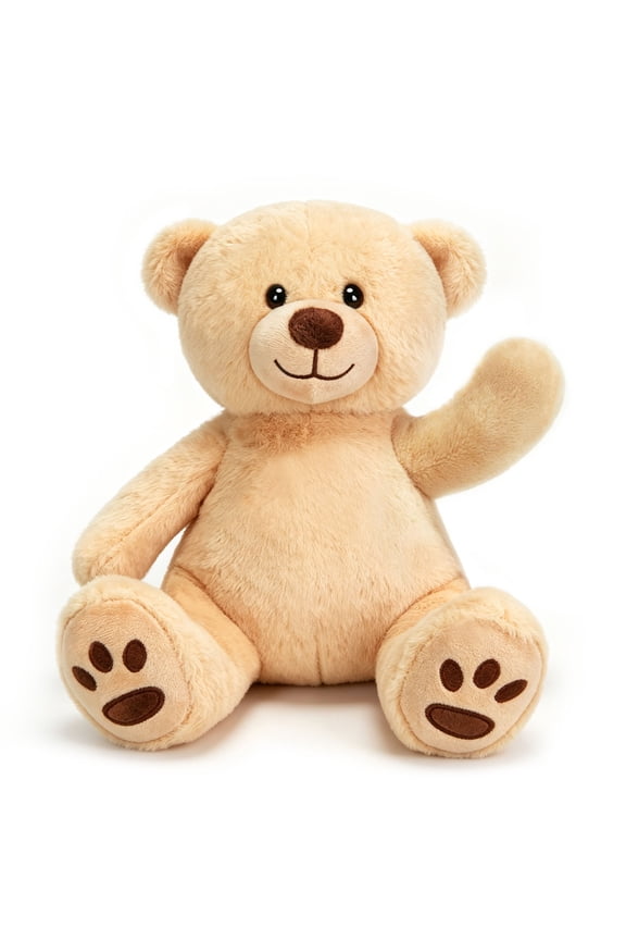 Teddy Bear Stuffed Animals, Soft Plush Bear with Footprints, 10 in Plush Toy Gifts for Kids Girls