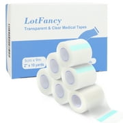 LotFancy Transparent Medical Tape, 6 Rolls 2 in x 10 Yards PE First Aid Tape