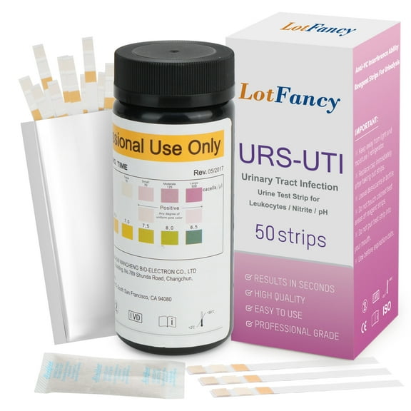 LotFancy UTI Test Strip, 50ct 3 in 1 Urinary Tract Infection Test  for Leukocytes,Nitrite,PH