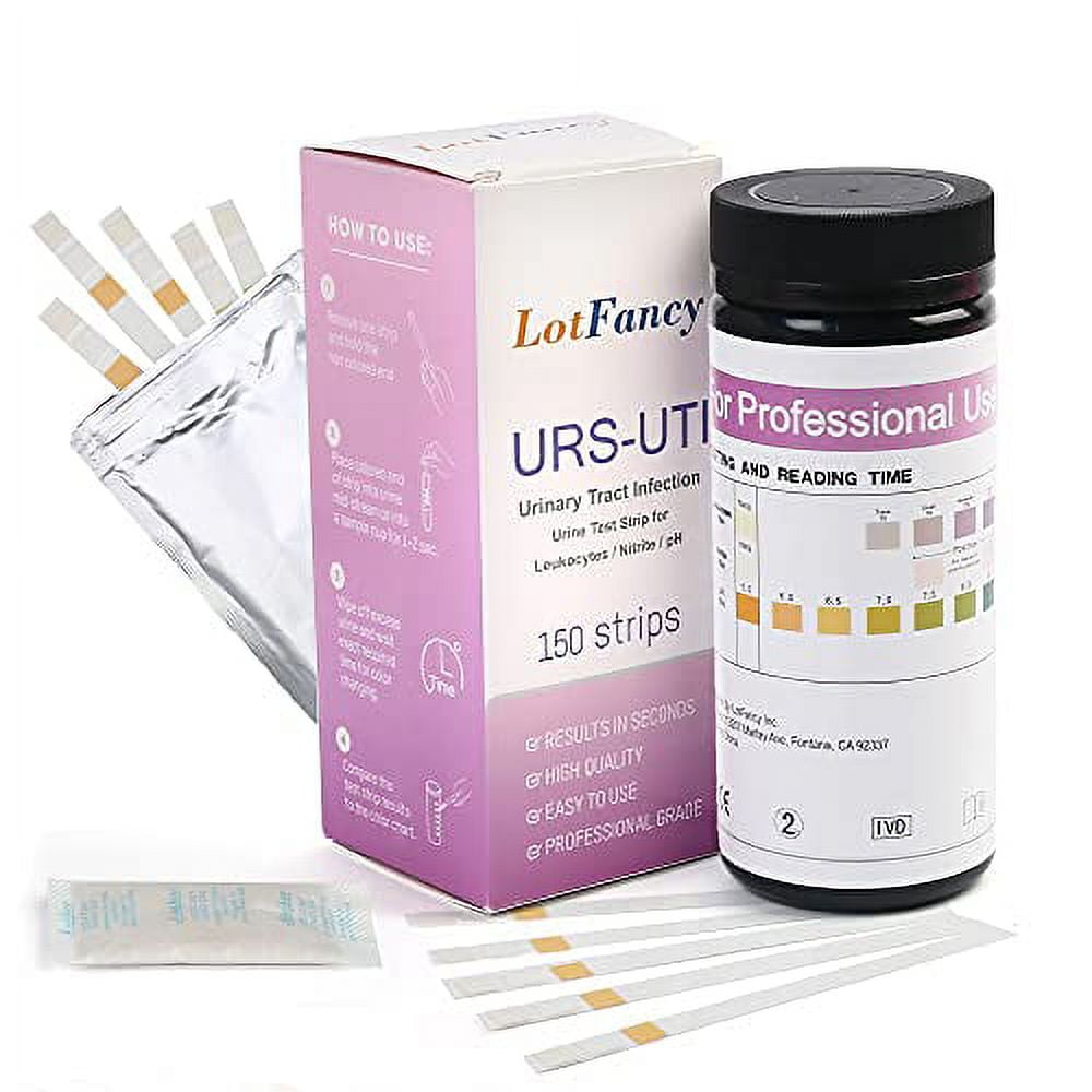 LotFancy UTI Test Strips .. 150ct, 3in1 Urine Test .. Strips for
