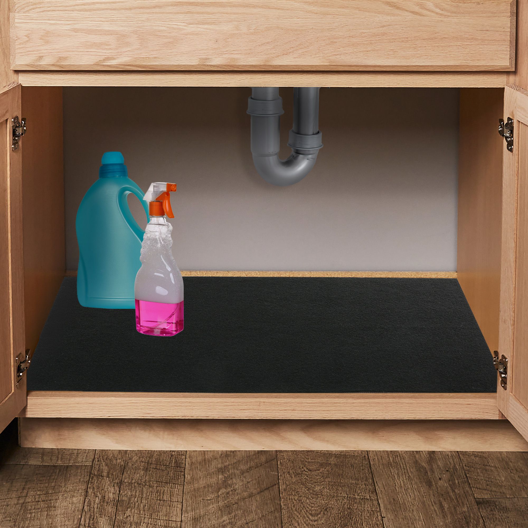 Toyoso Under Sink Mat - Waterproof Kitchen Cabinet Tray - 34" x 22" Flexible Silicone Under Sink
