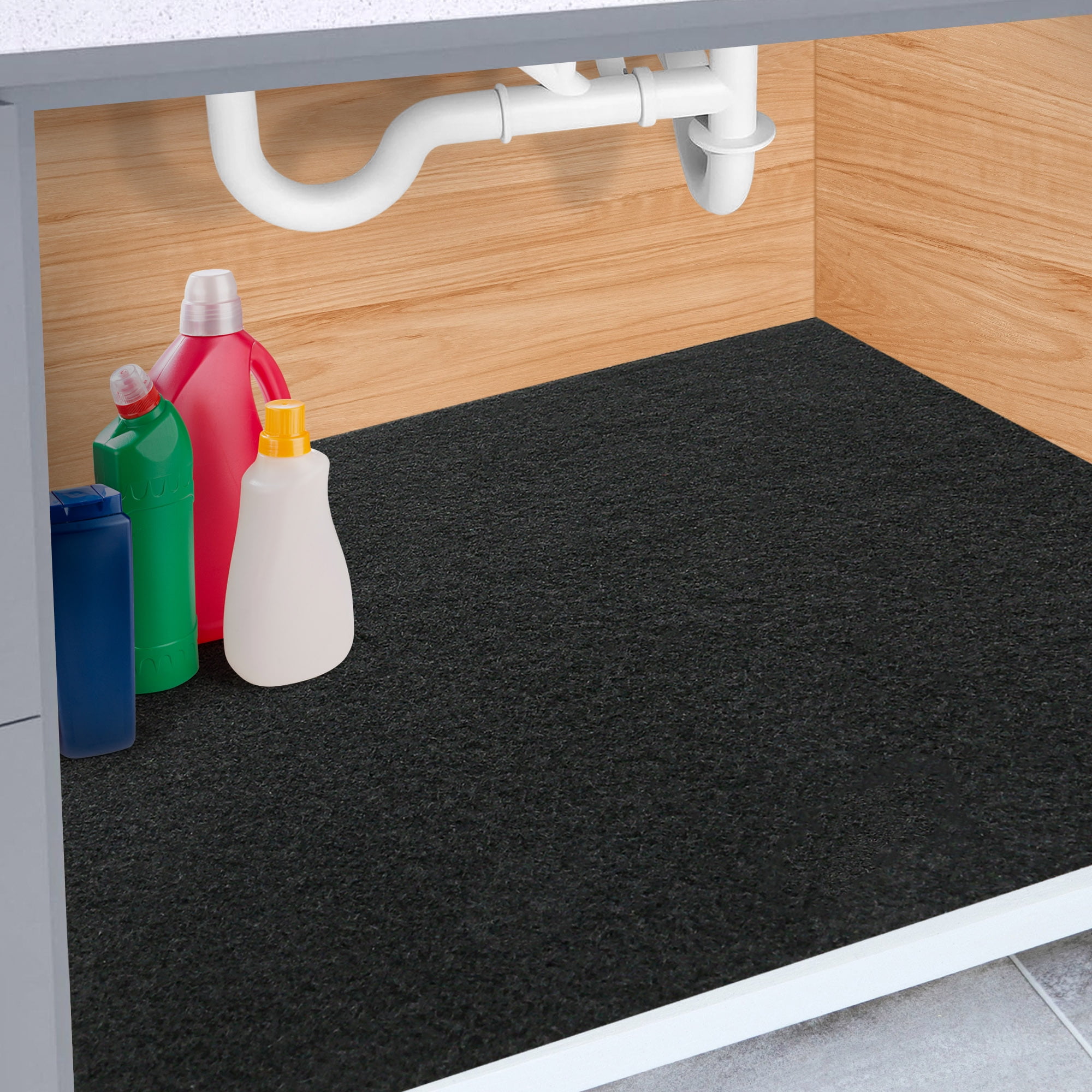 LotFancy Waterproof Kitchen Under Sink Mat, Washable, Cut-to-Size ...