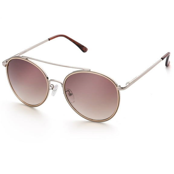 LotFancy Vintage Sunglasses for Women ,Mirrored Driving Sun Glasses with Case,UV400 Protection