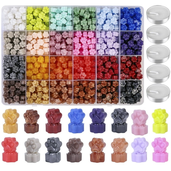 LotFancy Wax Seal Beads, 672Pcs Wax Sealing Pallets with 10 Tea Candles