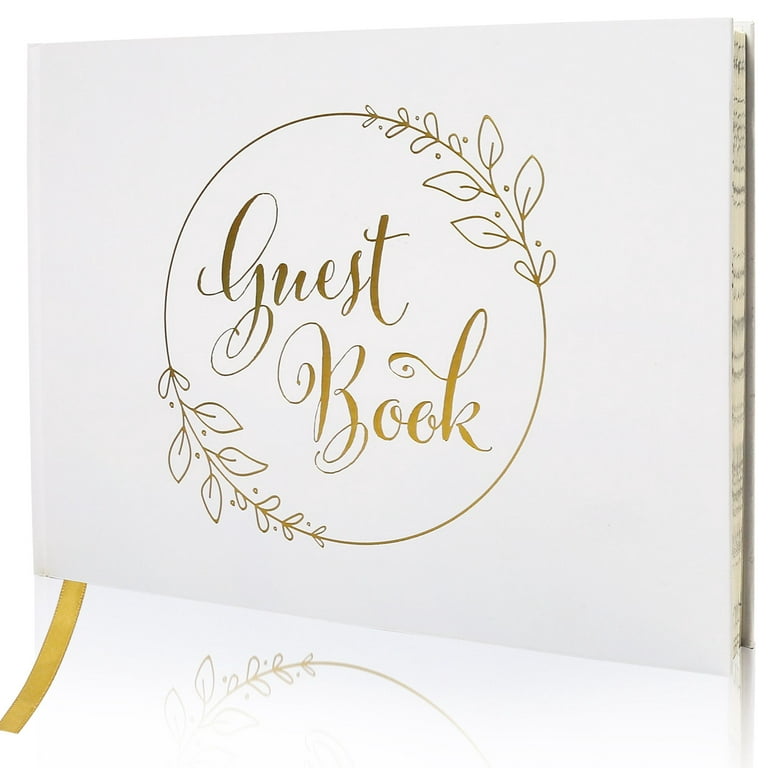 Wedding Guest Book Gold Foil