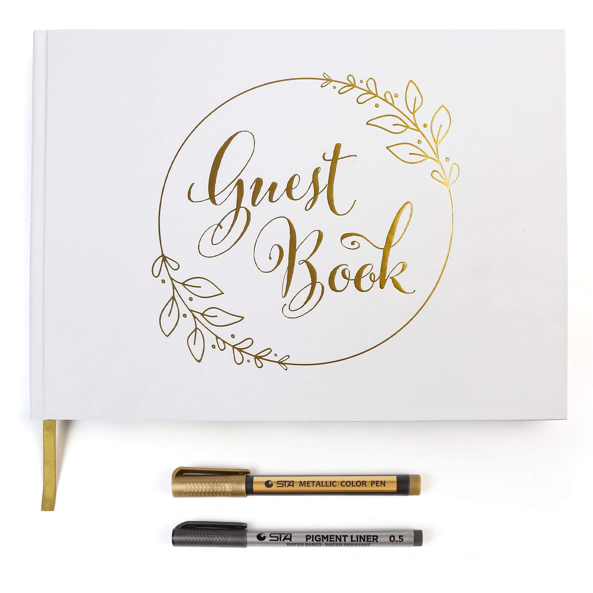 Guest Book Pen Rose Gold - 2 x Piece Slim Metal Ballpoint Pen Set, Metal  Twist Black Ink Writing Pen, for Wedding, Bridal Shower, Baby Shower