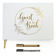 LotFancy Wedding Guest Book with 2 Pen, Guest Book Reception, Baby Shower, 128 Pages Thick Paper