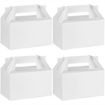LotFancy White Party Favor Boxes, 24 Pack Small Treat Boxes, Gable Boxes with Handles,6x3.5x3.5 in
