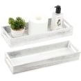 thumbnail image 1 of LotFancy Wood Decorative Tray with Handles, 2 Rustic Centerpiece Tray, Bathroom Organizer for Vanity, 1 of 9