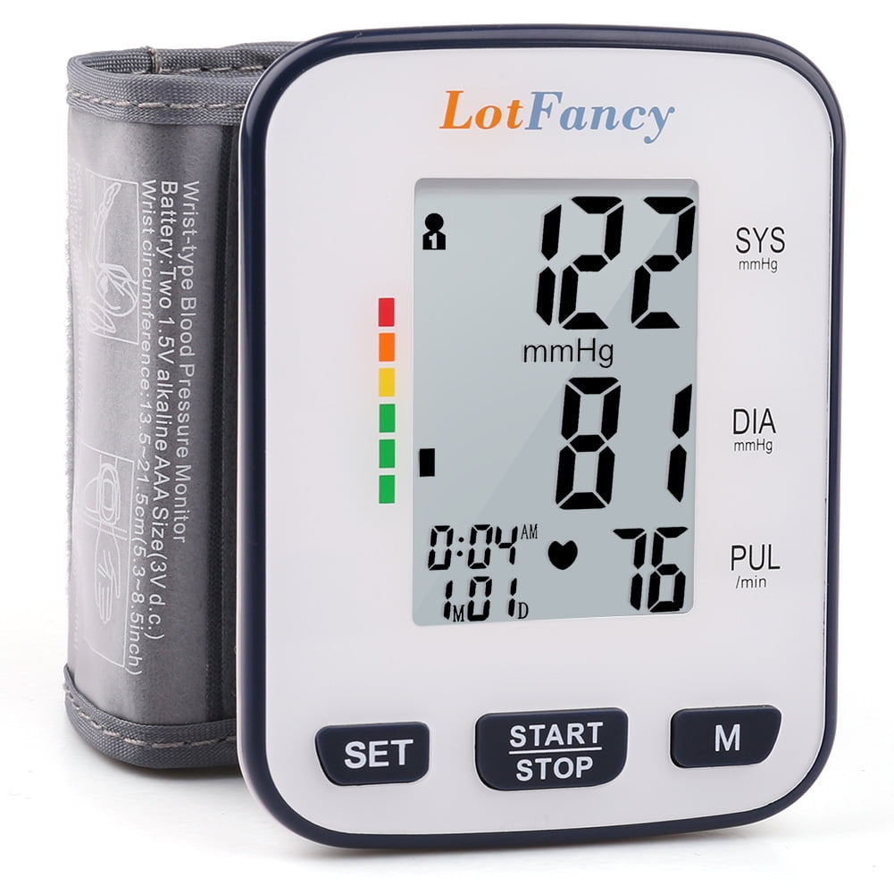 LotFancy Wrist Blood Pressure Monitor, Automatic Digital BP Machine with Case for Home Travel