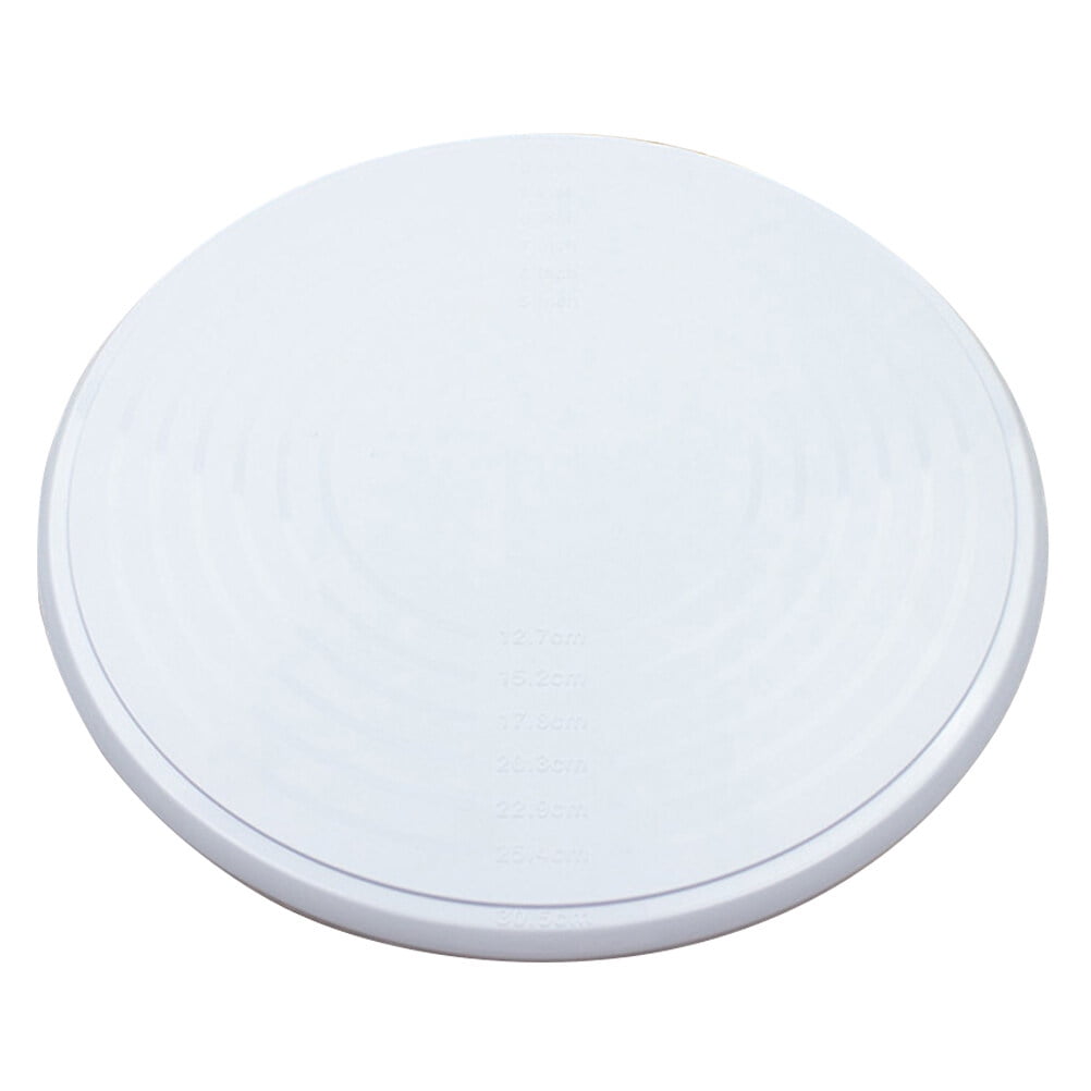 Lotatory 1 Pc 12 Inch Rotating Cake Turntable Revolving Antiskid Cake Making Stand Cake Decorating Workbench with Scale DIY Baking Tools (White)