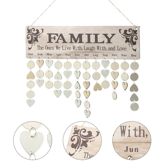 Lotatory 1 Set Wood Birthday Board Pendant Wall Hanging Birthday Reminder Plaque Sign