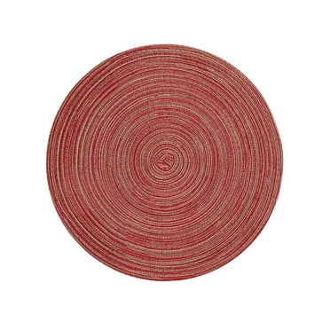Lotatory 35cm Round Placemats Weave Table Mats Anti-skid Heat-resistant Placemats (Red)