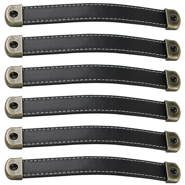 Lotatory 6pcs Leather Pull Handles Dresser Handles Drawer Pulls