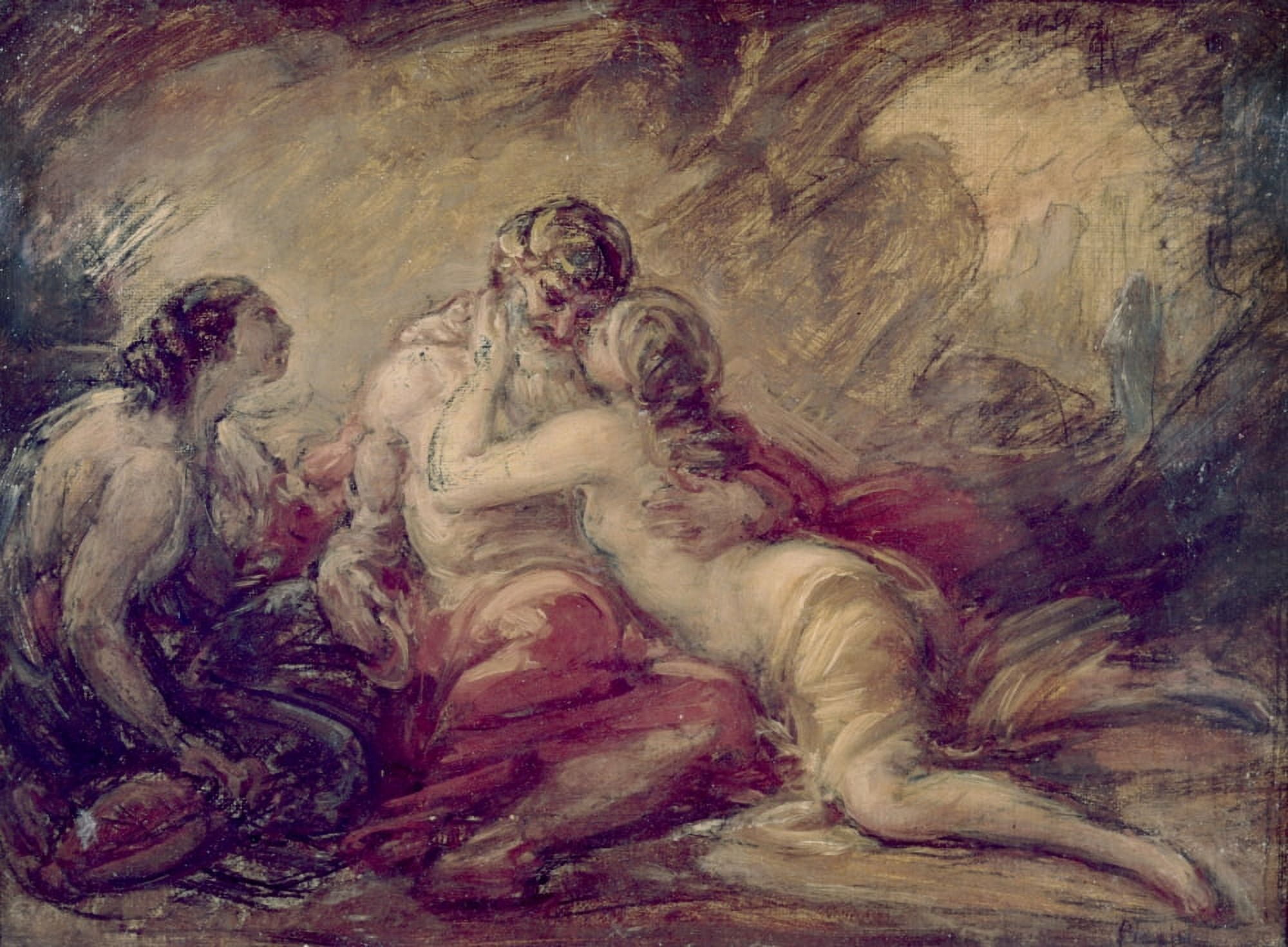 Loth And His Daughters (Loth E Le Figlie) Canvas Art - (24 x 18)