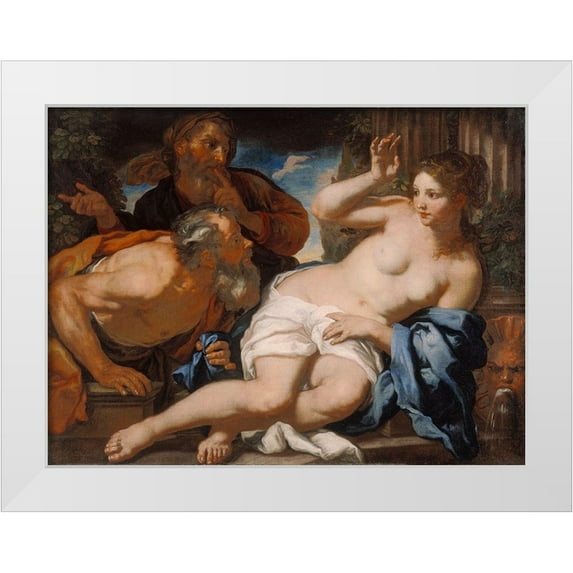 Loth, Johann Carl 18x15 White Modern Wood Framed Museum Art Print Titled - Susannah and the Elders