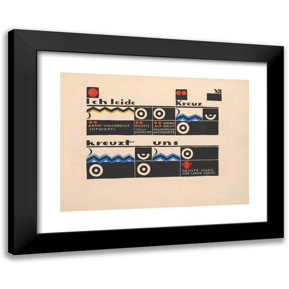 Lothar Schreyer 24x19 Black Modern Framed Museum Art Print Titled - Untitled, Leaf XII (1920-1921)