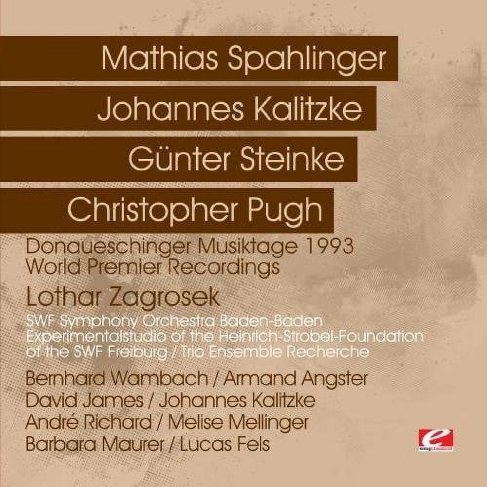 Lothar Zagrosek - Donaueschinger Musiktage 1993 - Electronica - CD