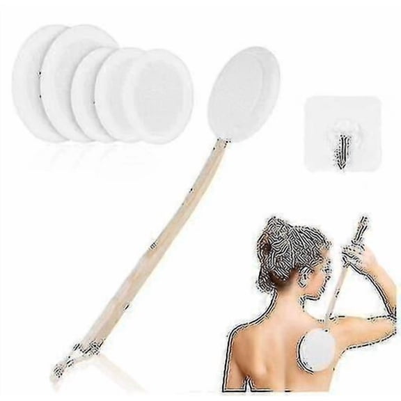 Lotion Applicator For Back, Long Handle Back Body Lotion Applicator With 6 Replaceable Pads & Hook F TY