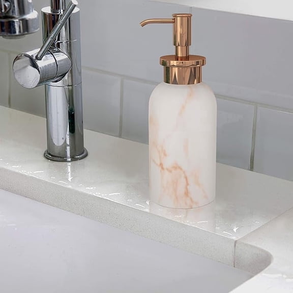 Lotion Dispenser | Copper Finish | Perfect for Home & Bathroom Accessories | Refillable Soap & Lotion Pump Bottle | Modern Countertop Bathroom Decor