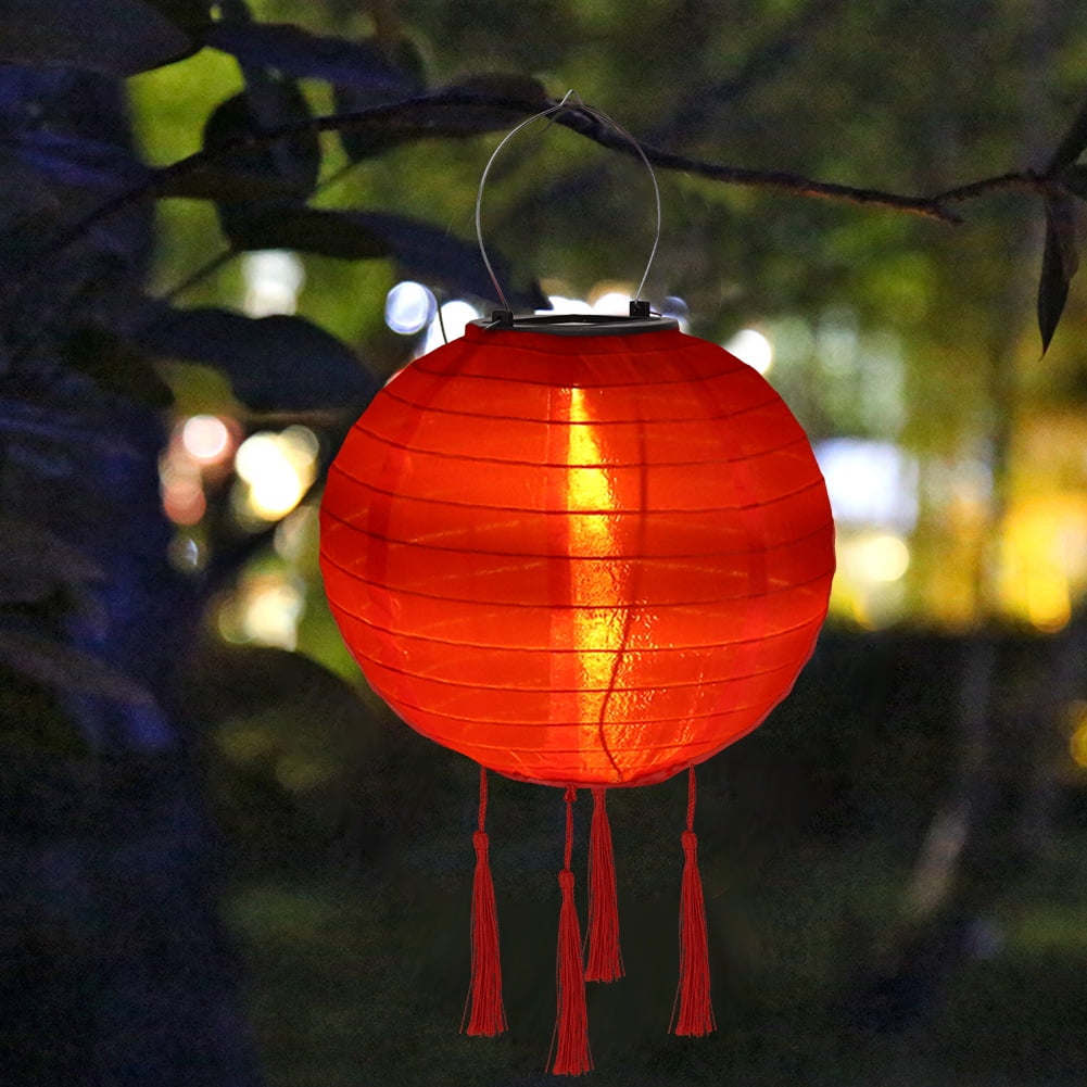 Chinese Style Portable Lamp Outdoor Solar Garden Light Waterproof Solar  Lantern PE Rattan Camping Lamp