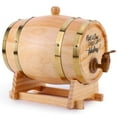 thumbnail image 1 of Lotpreco 3L Engraved Whiskey Barrel with Stand Bung And Spigot Wine Barrel Bourbon Barrel, 1 of 9