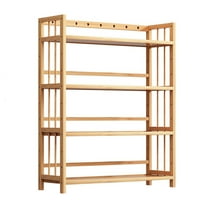 Lotpreco 4-Tier Simple Bookcase Large Capacity Free-standing Storage Rack Multi-function Storage Display Rack for Bathroom Kitchen Living Room