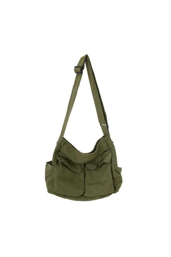 Canvas Messenger Bag Large Hobo Crossbody Bag with Multiple Pockets Canvas Shoulder Tote Bag for Women and Men
