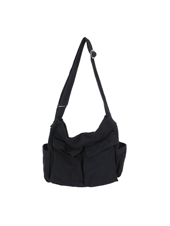 Lotpreco Canvas Messenger Bag Large Hobo Crossbody Bag with Multiple Pockets Canvas Shoulder Tote Bag for Women and Men