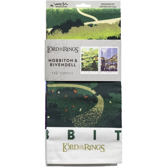 WETA Workshop - The Lord of The Rings Trilogy - Rivendell & Hobbiton Tea Towel 2-Pack