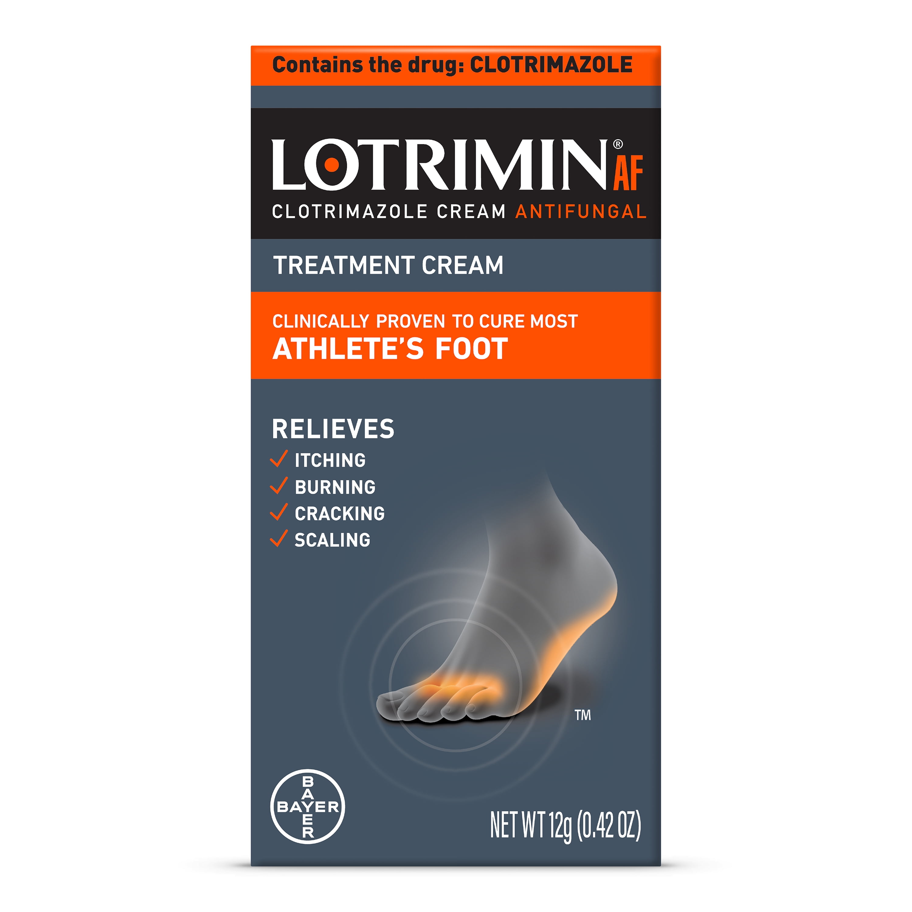 Lotrimin AF Athlete's Foot Antifungal Cream, 0.42 Ounce Tube