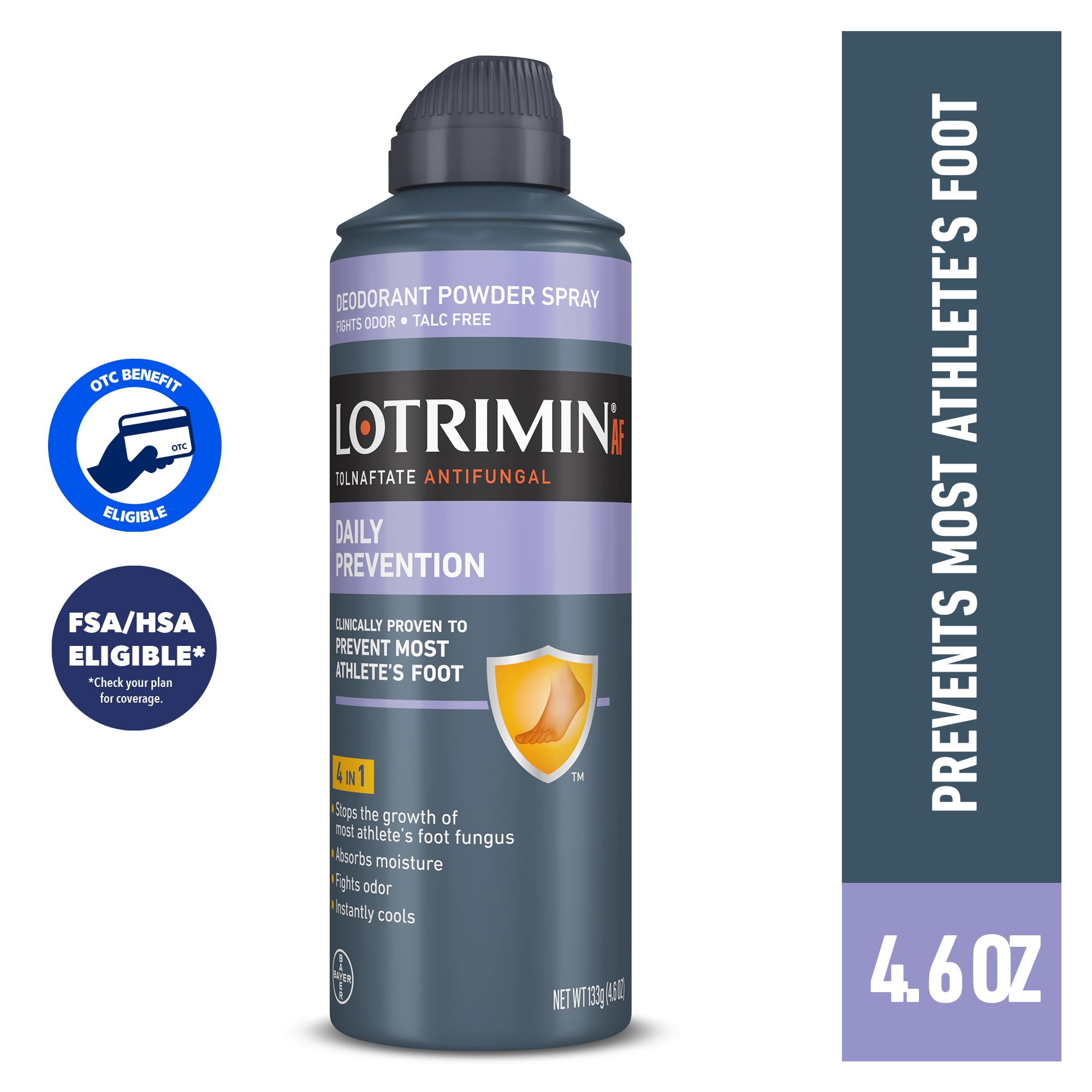 Lotrimin AF Athlete's Foot Daily Prevention Deodorant Powder Spray, 4.6 ...